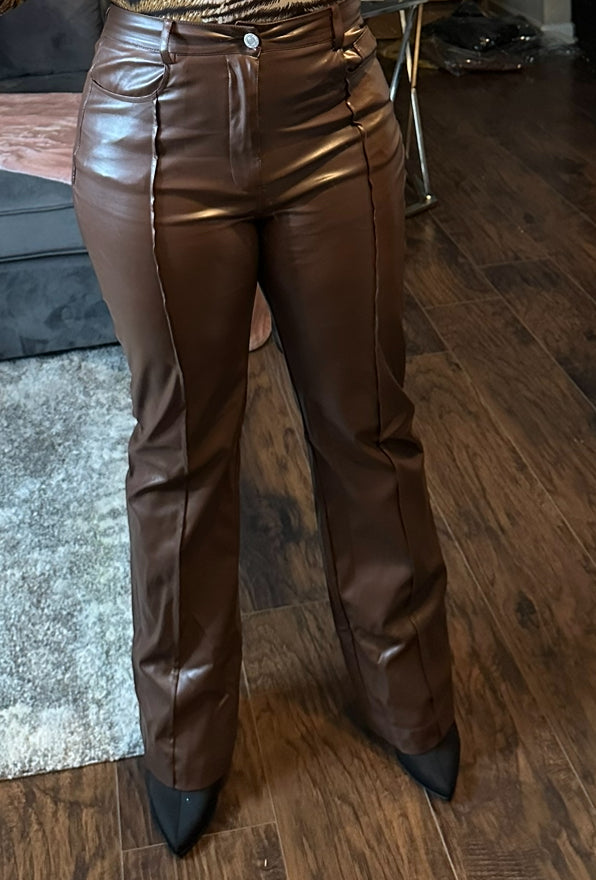 Jessica Leather Flare Pants